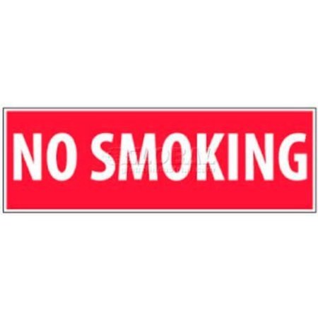 NATIONAL MARKER CO NMC No Smoking Area Sign, No Smoking, 4in X 12in, White/Red M11P